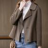 Женский пиджак с лацканами, однобортный, односторонний, шерстяной, пальто свободного покроя, короткий, термобелье