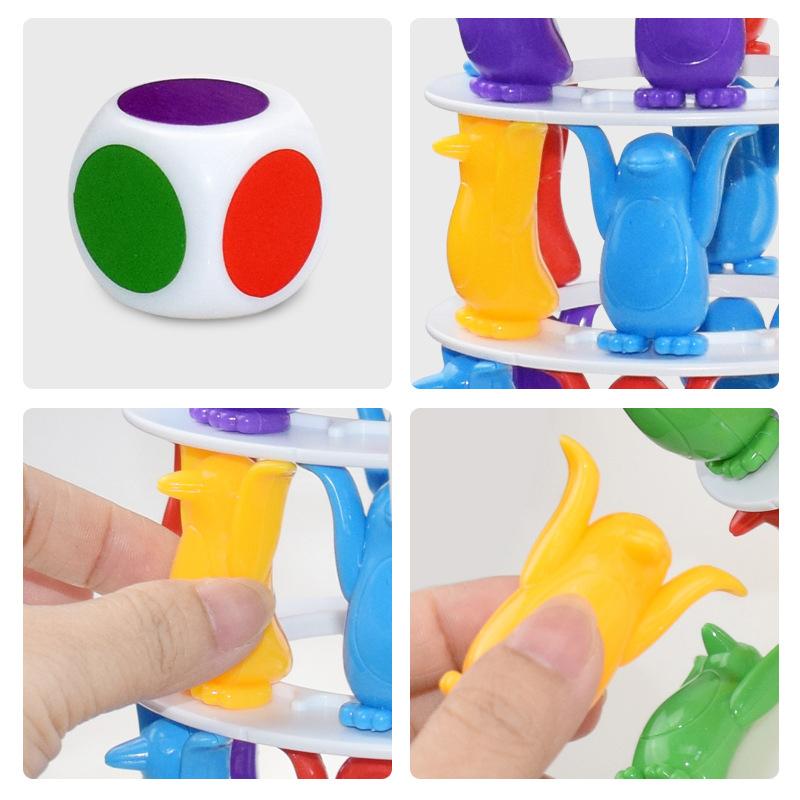 Детские радужные блоки, игра-головоломка, игра с балансом пингвинов, тренировка мелкого движения, настольная игра для вечеринки, игрушки, подарки для детей