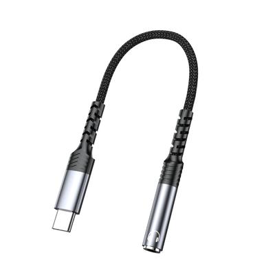 Аудиоадаптер-кабель USB-C на 3,5 мм для наушников Apple, Huawei - Плетеный, для звонков и музыки