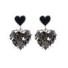 Korean Heart-Shaped Crystal Earrings: Slimming, Fresh, and Fashionable for Women
