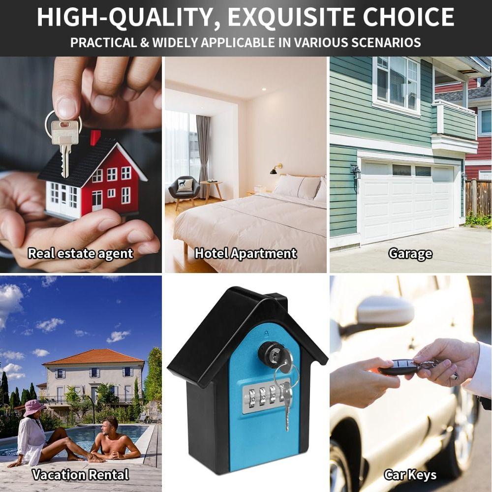 Waterproof Key Lock Box Weatherproof Key Storage Box Combination Lockbox Construction Site
