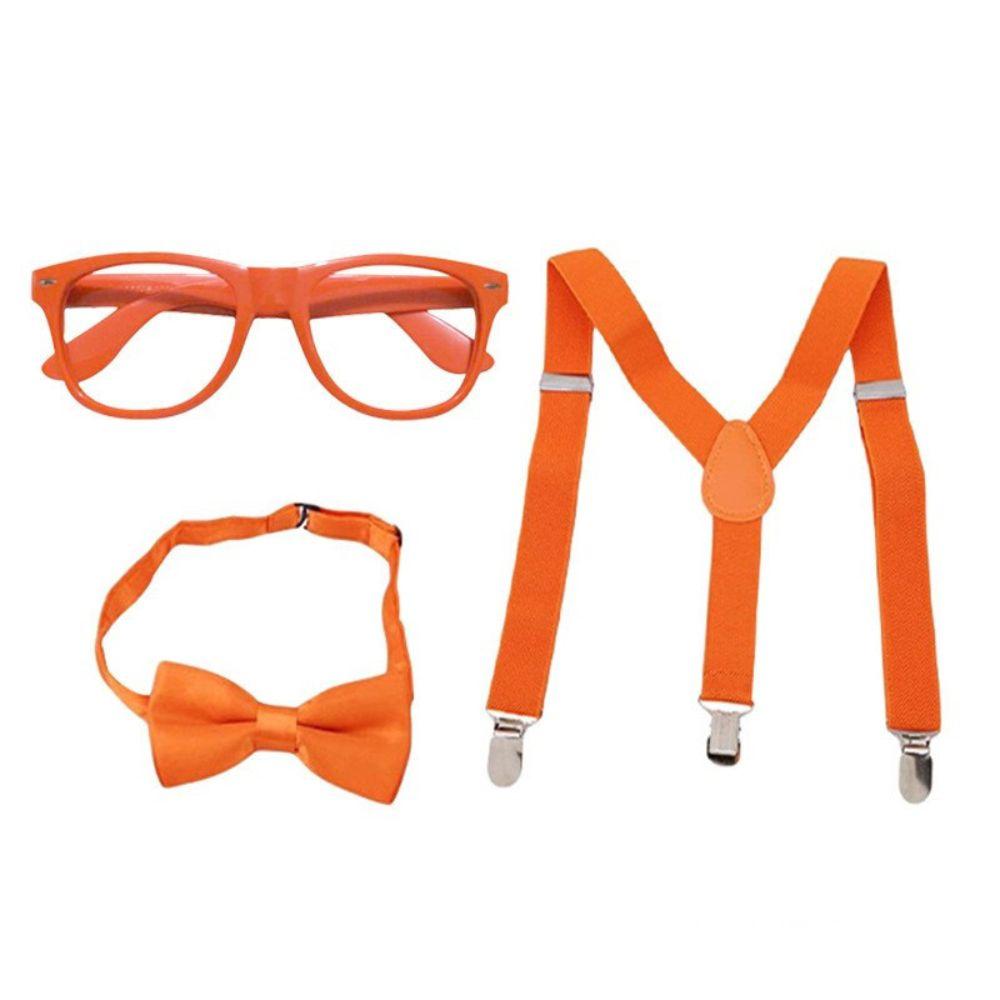 Adult Kids Train Engineer Cosplay Disguise Costume for Kids Orange Strap Bow Tie Hat Halloween Carnival Accessories