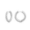 Fashion Stainless Steel Crystal Inlay Round Hoop Earrings For Women Gold Silver Color Ear Buckle Classic Female Jewelry Gift