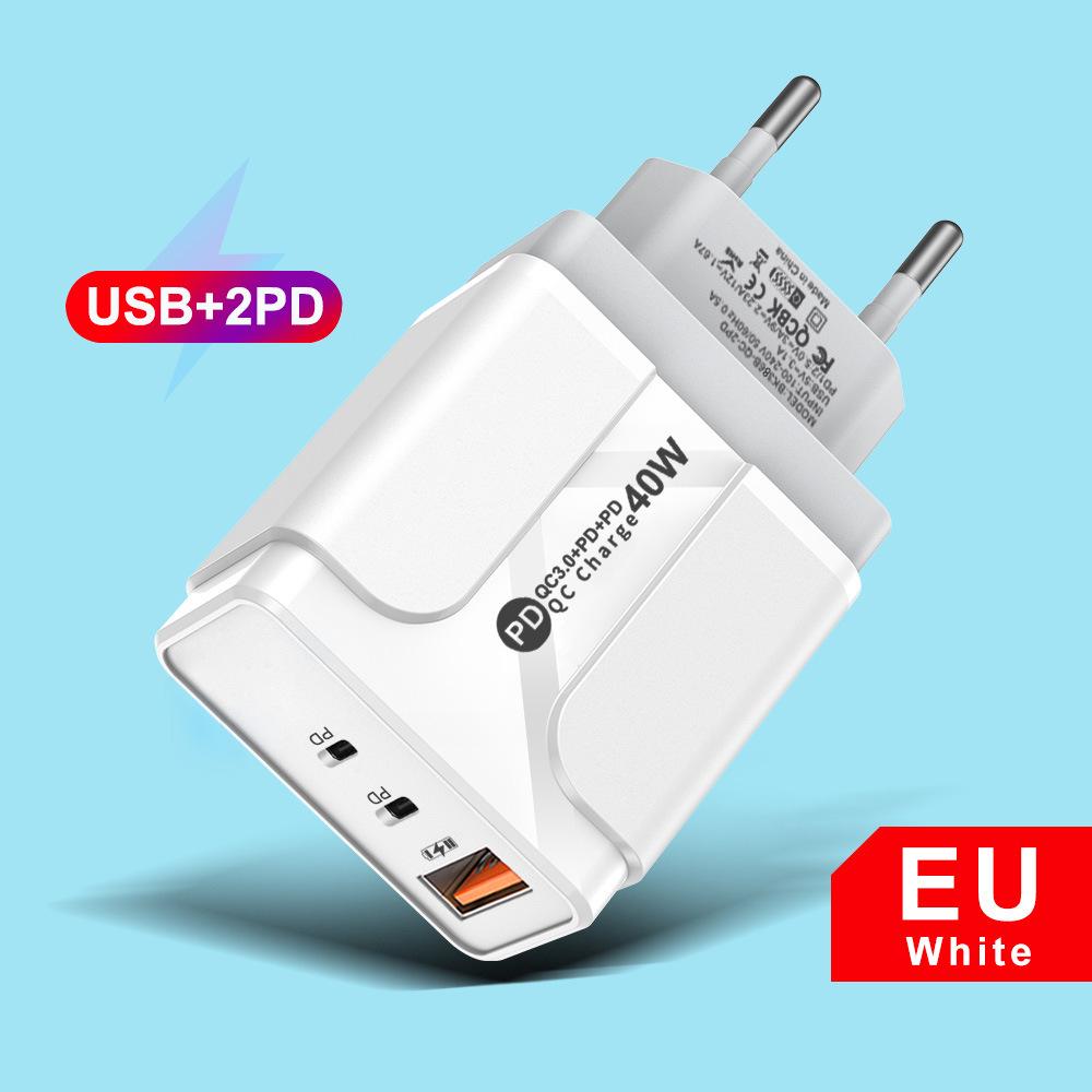 Быстрое зарядное устройство GaN с несколькими портами PD33W QC3.0 - 9В/12В Европейский стандарт
