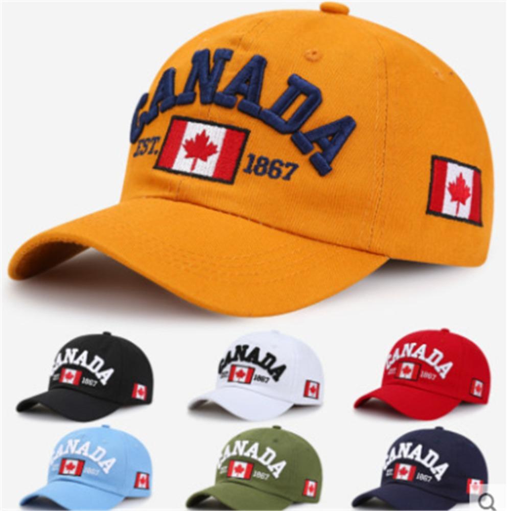 Cotton Baseball Cap Maple Leaf Embroidery Adjustable Sun Hat for Men Women Couple Outdoor Travel Fashion