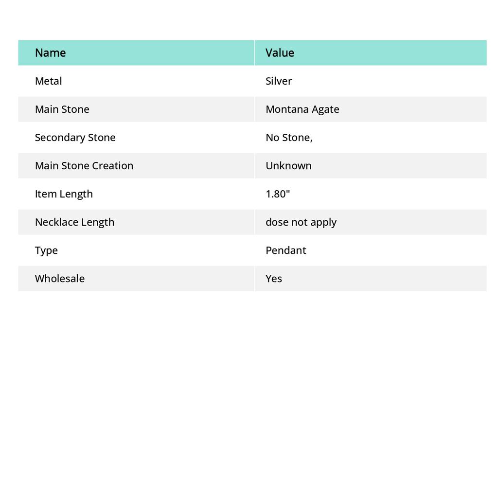 Подвеска из агата Монтана, драгоценный камень, подарок ручной работы, уникальный дизайн, ювелирное изделие 1,8 дюйма q6g52