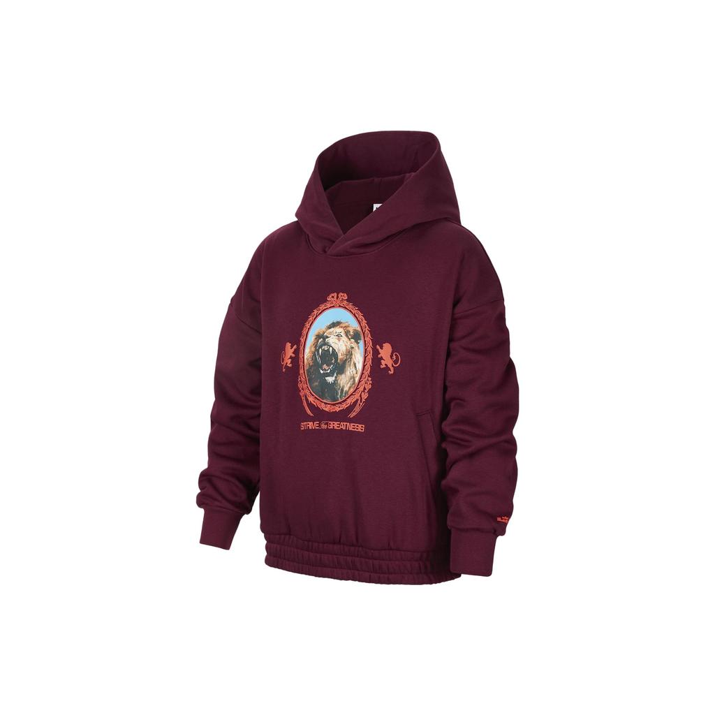 Nike LeBron Printed Hooded Casual Long Sleeve Sweatshirt Kids Sweatshirt Track-Red FJ6065-610