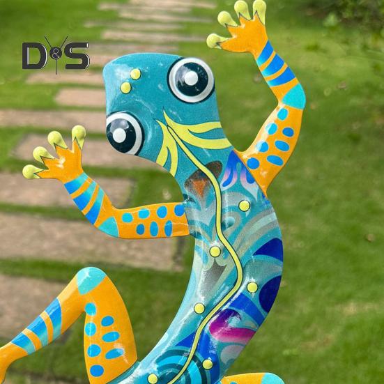 Металлический декор для стен в виде геккона, настенная красочная фигурка геккона, настенное искусство, украшение в виде геккона для сада, внутреннего и наружного декора, подарок на новоселье