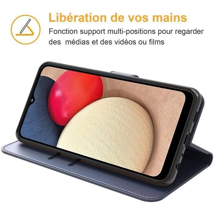 Coque portefeuille - Booling - pour Samsung Galaxy A04s - Bleu - Protection 360 - 2 Verres Trempés