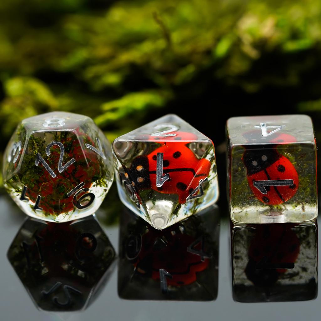 Cusdie Милые Животные Набор Кубиков DnD Из Смолы D4 D6 D8 D10 D% D12 D20 Многогранные Кубики для D&D Pathfinder Настольных Ролевых Игр