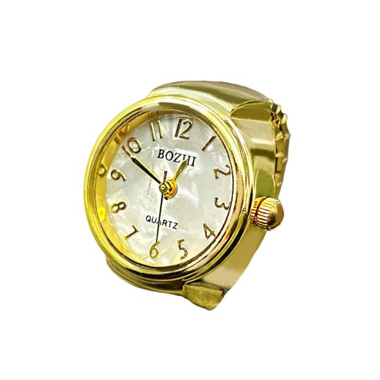 Часы с кольцом для мужчин и женщин, эластичные часы на палец, кварцевые часы с прозрачным круглым циферблатом на День святого Валентина