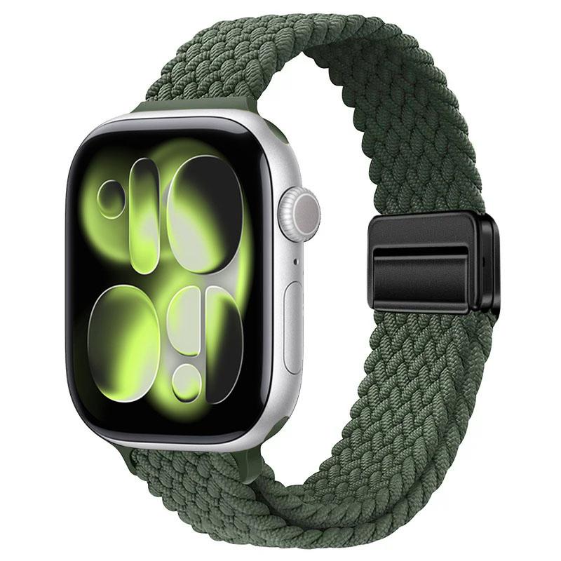 Плетеный нейлоновый ремешок для Apple Watch Ultra 3 49 мм 11 10 46 мм 42 мм Браслет с магнитной застежкой IWatch 9 8 7 41/45 мм 6 5 4 SE 44/40 мм
