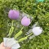 Hand-Knitted Knitting Flower Tulips Preserved Flower Simulation Flower Fashion Flower Bouquet  Home