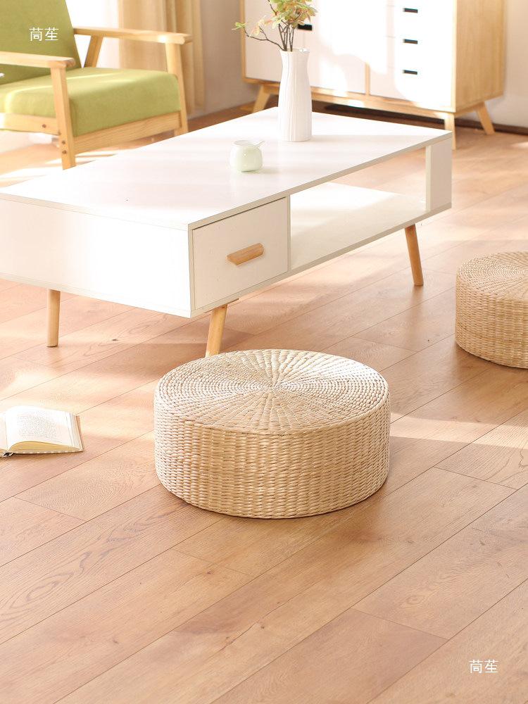 Zazen Meditation Tatami Cushion: Woven Straw Seat for Yoga, Tea Ceremony, and Buddha Worship.