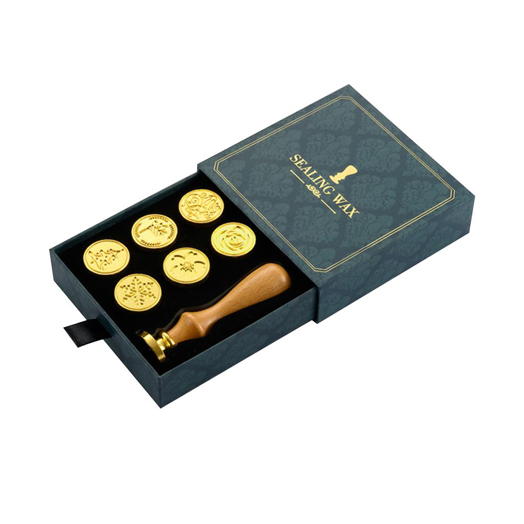Набор штампов с сургучной печатью, ретро, ​​винтажный сургуч, штамп с деревянной ручкой, сменная головка штампа с подарком