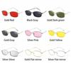 Fashion UV400 Steampunk Small Retro Shades Sun Glasses Metal Frame Rectangle Sunglasses