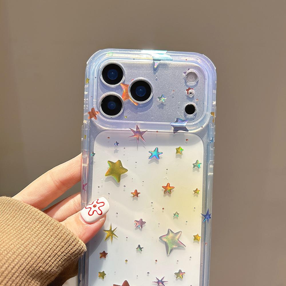 Для iPhone 17 17pro 17Promax Лазерный узор Звезда Блестящий Чехол для телефона для IPhone 14 15 16 Pro Max Ударопрочный Защитный Прозрачный Чехол