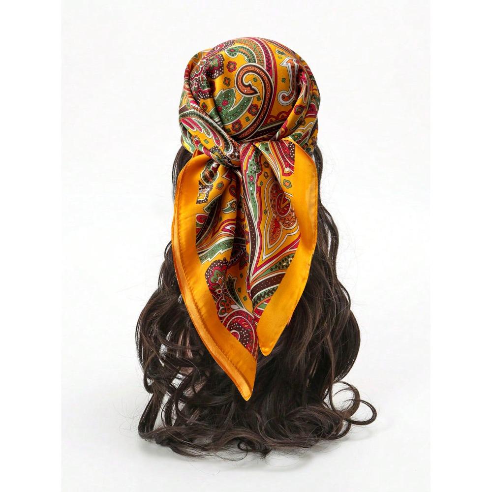 Luxury Print Imitation Silk Square Scarf Thin Hair Scarf Headband New Neck Tie Shawl Wraps Women