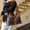 Vintage Rivet Suede Women Shoulder Crossbody Bags Large Capacity Tote Bag Luxury Soft Pu Leather Handbags Commute Shopper Purses