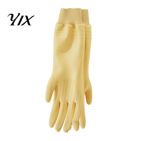 Reusable Rubber Gloves Fleece Lined Dishwashing for Housework, Waterproof PVC Cleaning Gloves, Anti-slip Cold Weather Grip Warm Velvet Lining Kitchen