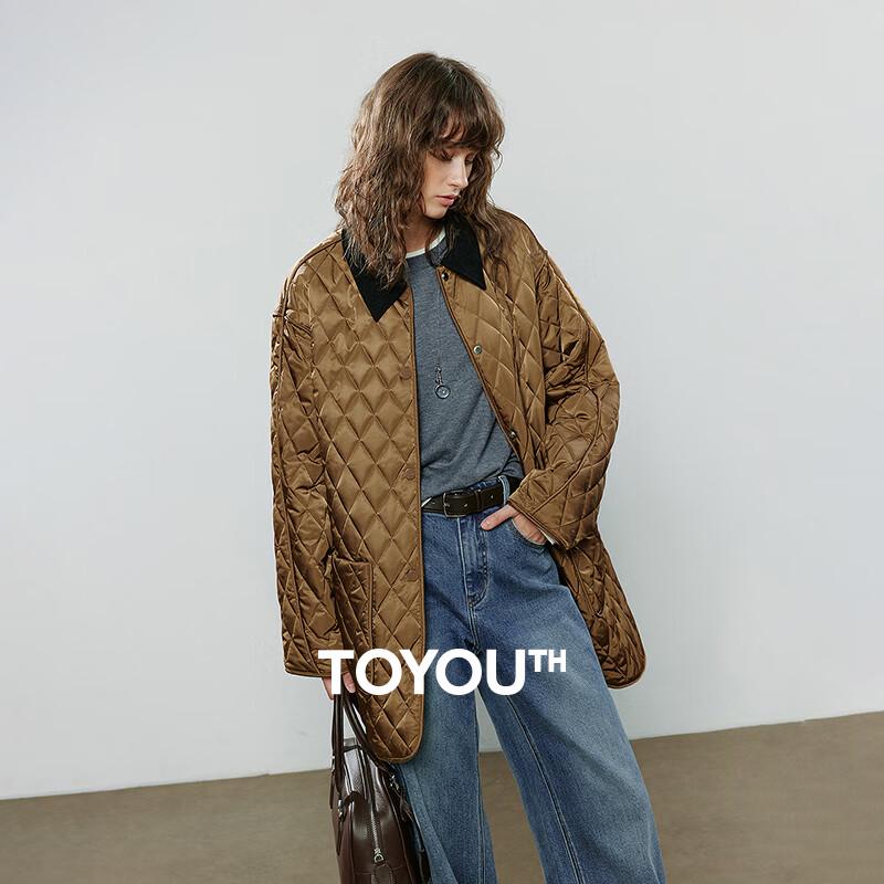 Женская утепленная рабочая куртка Chuyu 2025 года с ромбовидной стежкой и кристаллами