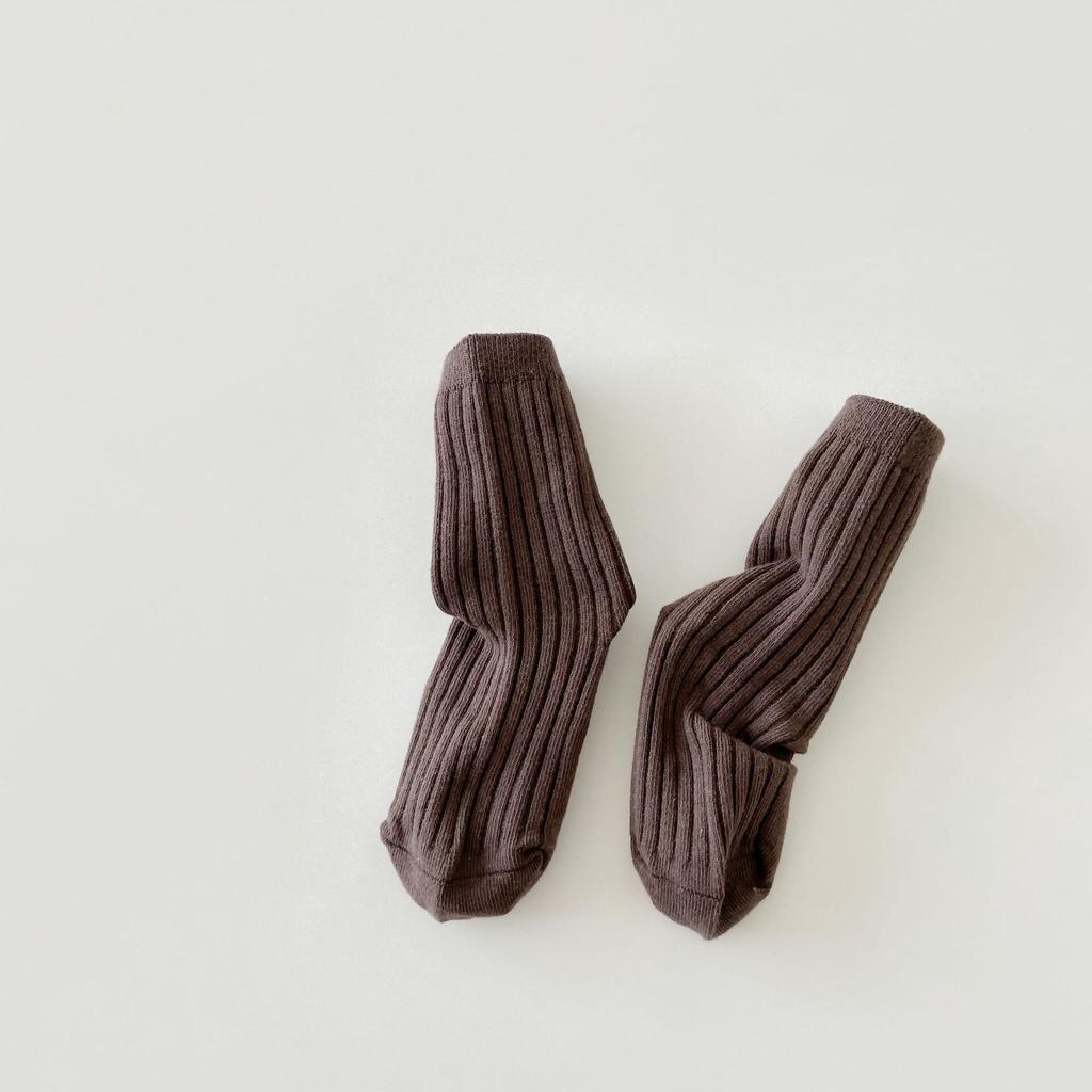 Детские школьные носки, модные однотонные полосатые носки до середины икры для маленьких мальчиков и девочек, ретро весенне-осенние хлопковые детские носки