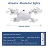 2 In 1 Hanging Fan with LED Lantern E27 Universal Dimming Drone Fan Silent Ceiling Drone Fan for Dining Room Bedroom Living Room