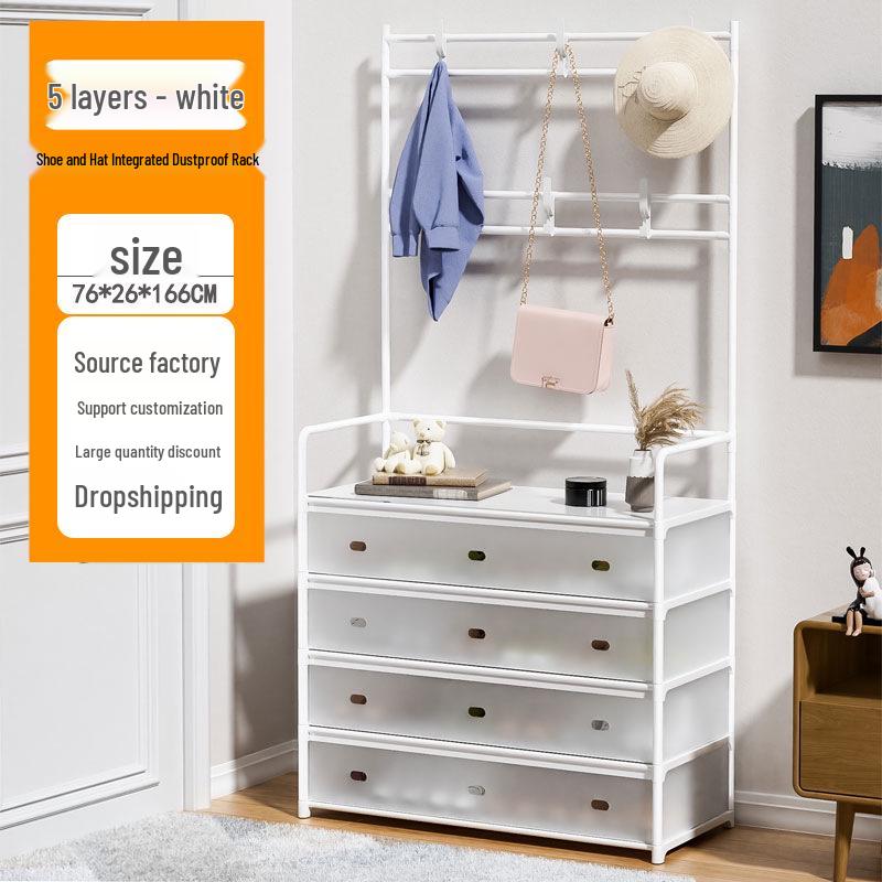 Современная многофункциональная металлическая вешалка для обуви и одежды: Напольная, Простая, Минималистичная система хранения для обуви и одежды