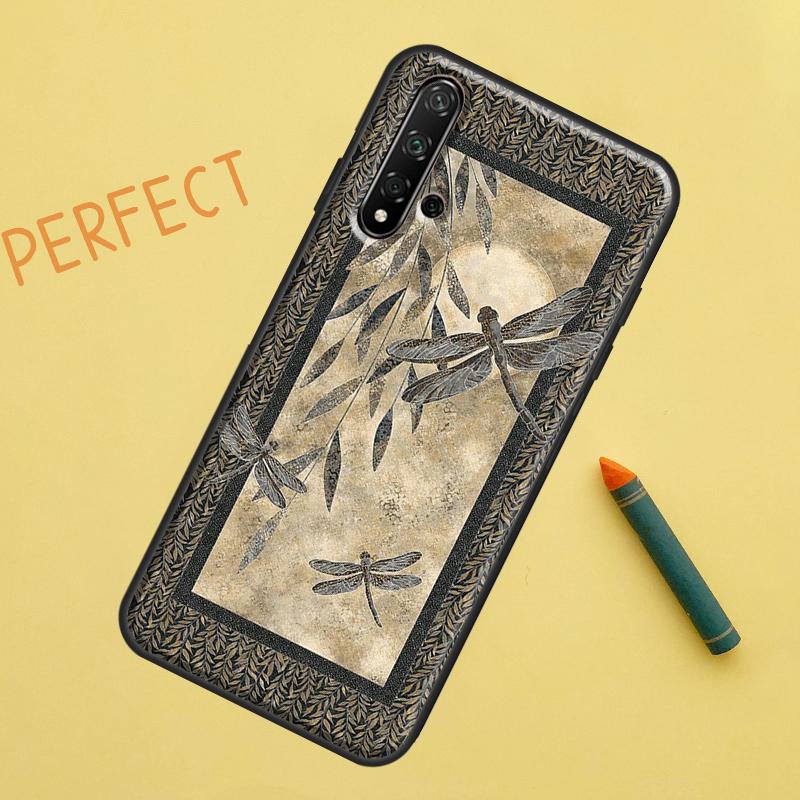 Чехол с узором стрекозы для Huawei Nova Y90 Y70 Y61 Y60 9 10 SE Nova 5T 11i 8i 7i 3i P20 P40 P30 Lite P60 Pro