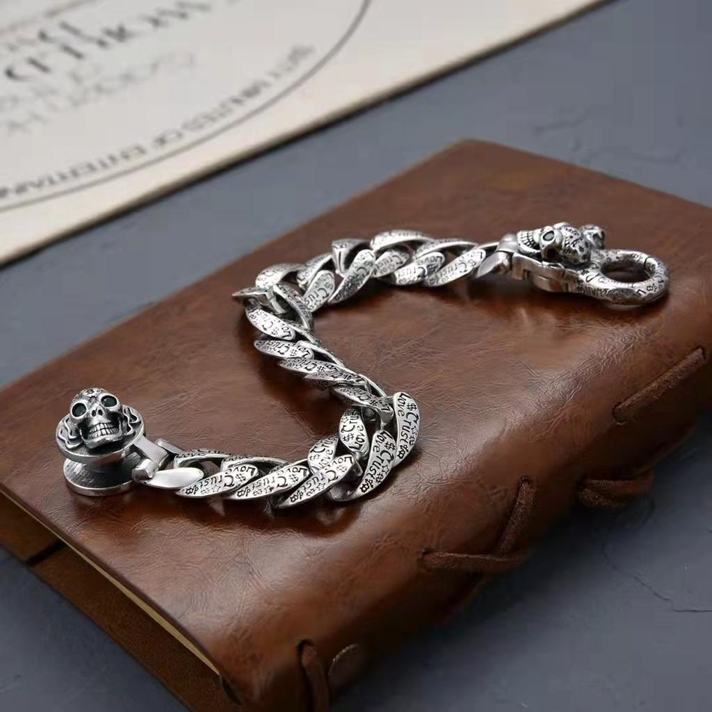 Модный и властный ретро-браслет, европейский и американский мотоциклетный трендовый панк-стиль, браслет с черепом