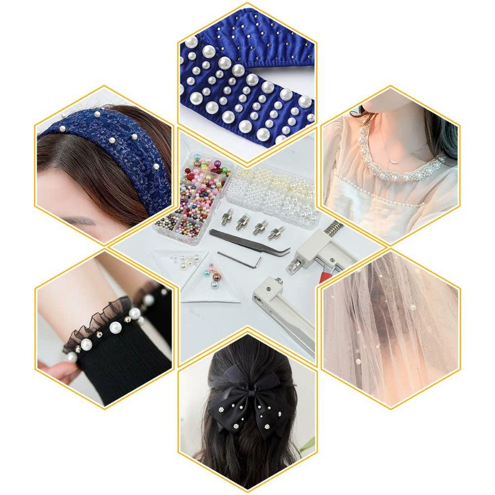 4-10mm Pearls Pearl Setting Machine Set Rivet Fixing Hand Press Pearl Setting Tools Bags Skirts