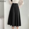 Женские летние повседневные однотонные свободные миди-юбки