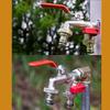 Double Head Outdoor Garden Water Faucet 1 Inlet 2 Outlet Irrigation Zinc Alloy Faucet Splitter with Nipple and Balcony Faucet