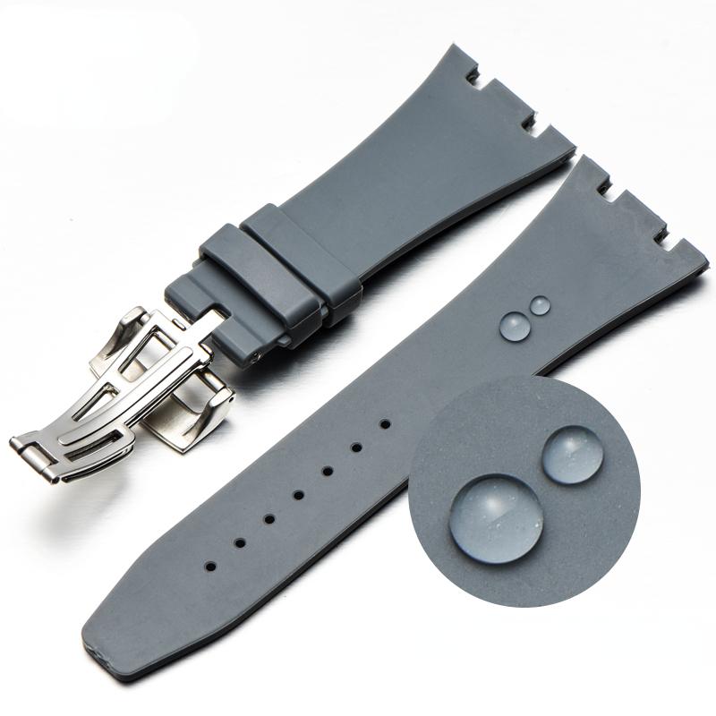 Силиконовый ремешок для часов AP Aibi 15400 серии Royal Oak, водонепроницаемый, влагостойкий, резиновый ремешок для часов, мужские аксессуары, 26мм27мм28мм