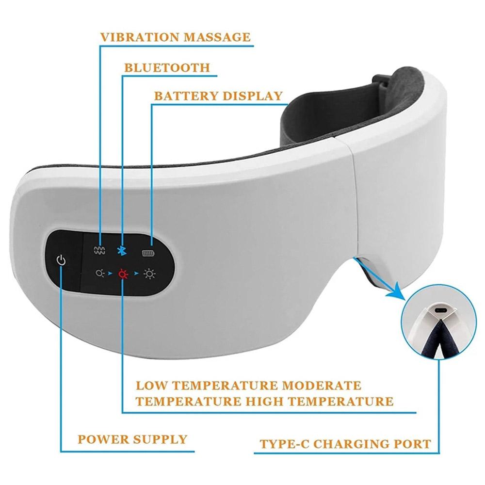 Smart  Electric Eye Massager Air Pressure Hot Compress Massage Glasses Foldable Bluetooth Music Eyes Massage USB Rechargeable