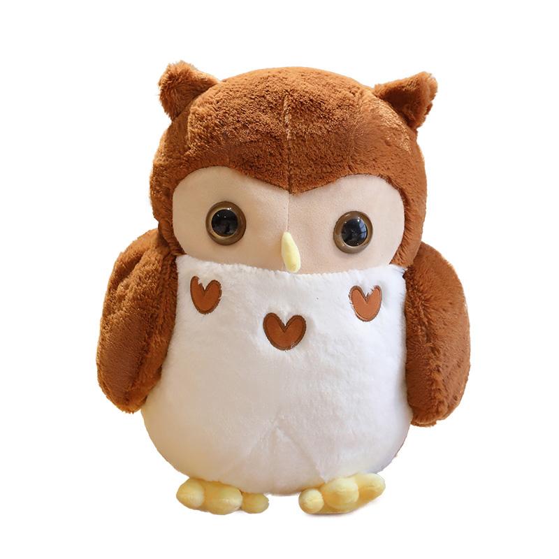 30cm/40cm Stuffed Couple Owl Doll Simulation Animal Toy Cute Bird Brown White Cartoon Plush Children Girls Gift