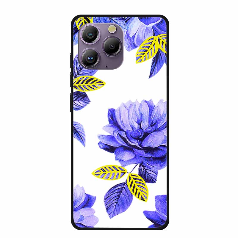 Soft Space Cover for Blackview A96 Case Flower TPU Cat Silicone Phone Cases for BlackviewA96 Cover Shockproof Lovely Shell