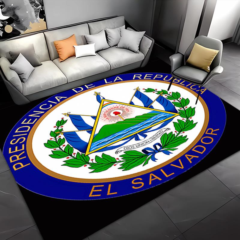 1pc flag of El Salvador Entrance Mat, Non-Slip Mat Area Rug,Room Decor, Outdoor Decor, Kitchen Rug,Doormat - Machine Washable, Easy to Clean