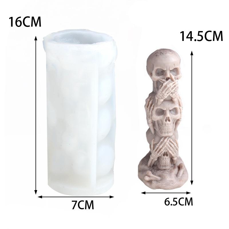 3D Ghost Skull Candle Silicone Mold DIY Halloween Horror Decoration Aromatherapy Candle Plaster Handmade Soap Mould Party Decors