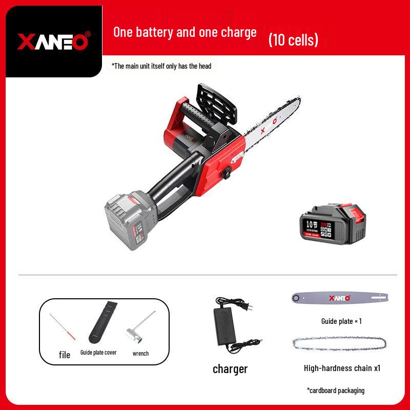 12" Brushless Cordless Electric Chainsaw - High-Power, Lithium Battery, Handheld, Ideal for Firewood and Outdoor Tree Felling.