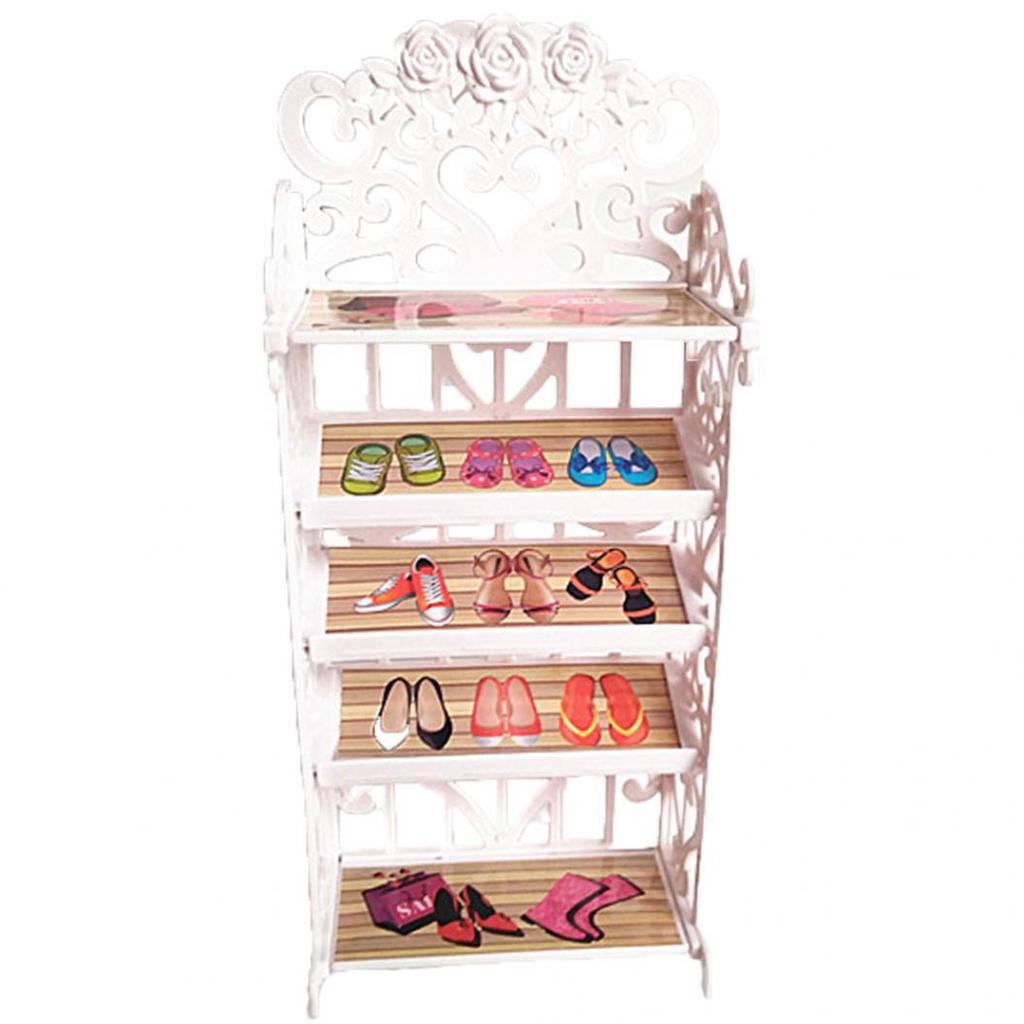 Girl Toy Doll Accessories Plastic Shoe Storage Rack Cabinet Furniture Gifts