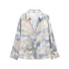 European & American Style Women's Fashion Tie-Dye Silk Satin Shirt & High-Waist Skirt Set