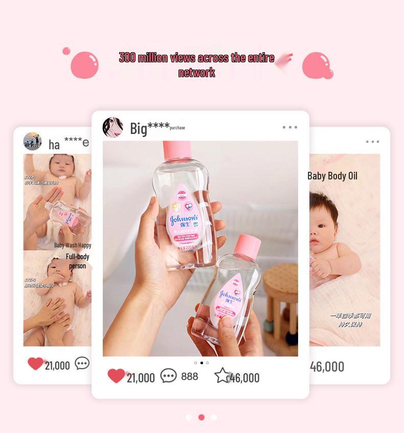 Johnson's Baby Moisturizing Oil for Newborn Massage and Skincare, Ideal for Cradle Cap and Blackheads.