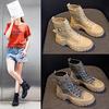 High Quality Canvas Motorcycle Punk Women Ankle Boots Spring Autumen Outdoor Sports Platform Boots Chunky Booties Shoes