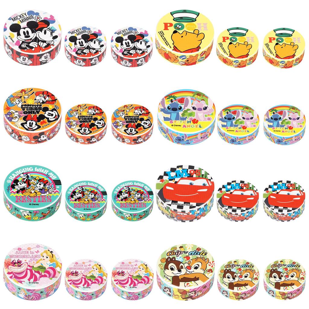 Masking Tape Disney Character Design 8 Types X 3 of Each 24 Pieces In Total Suitable for Length 2m Width Masking Tape Stationery Wrapping Decoration