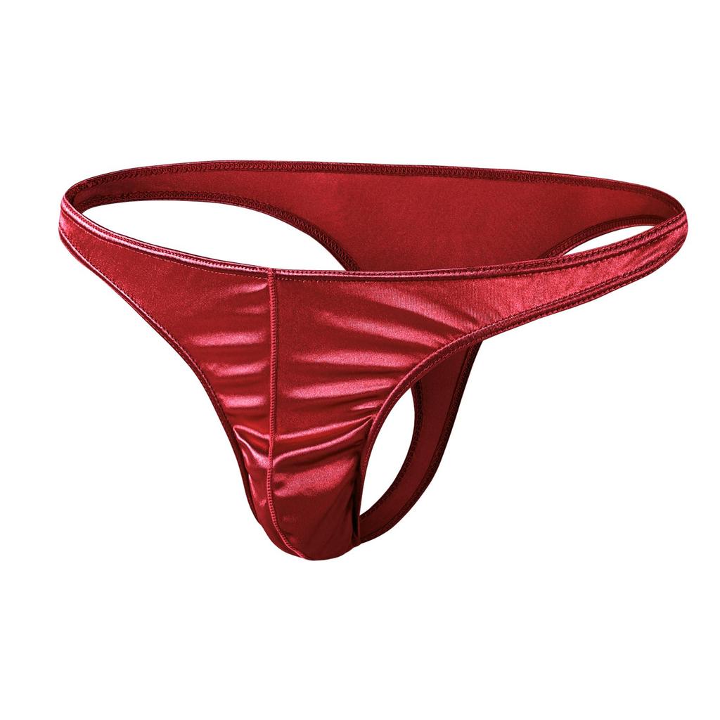 MIERSIDE Шелковистые Сатиновые Глянцевые Сексуальные Брифы Мужское Нижнее Белье из 4 предметов, Т-образная спинка, Мужское (Размер M, 0806-1)