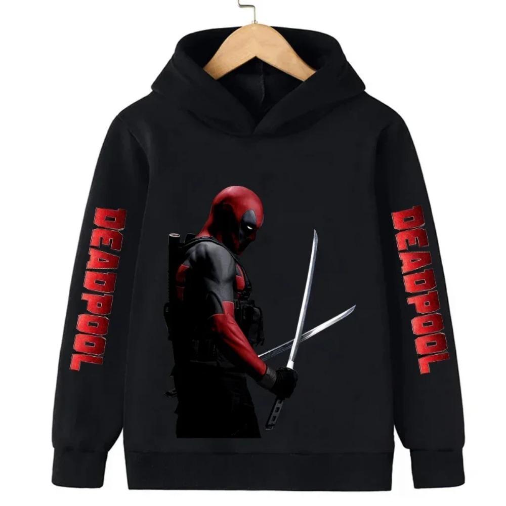 Deadpool Graphic Kids Hoodies Boys Fashion Pullover Autumn Clothing Cartoons Casual Clothes Girl Tops Sweatshirts
