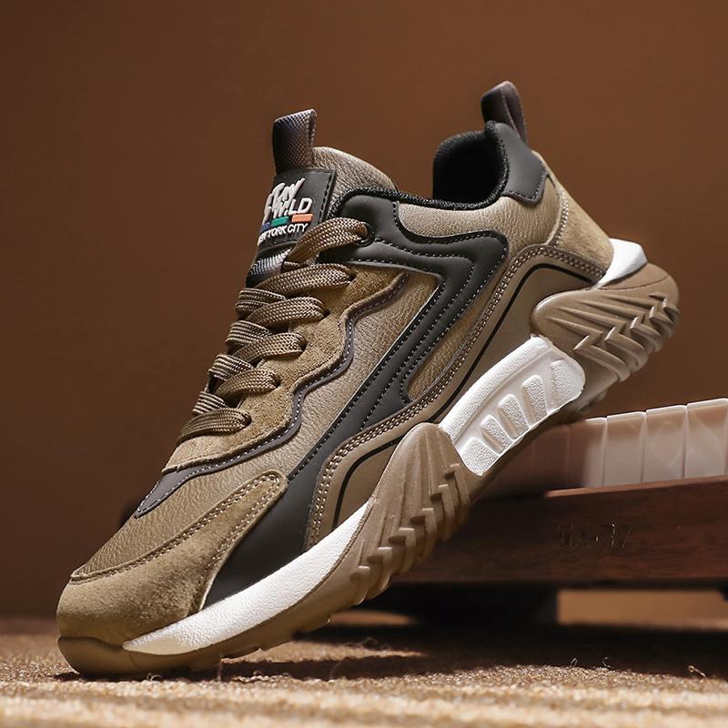Модные повседневные кроссовки Новые на толстой подошве для медленного бега Дышащие для занятий спортом на открытом воздухе Защищающие от запаха Амортизирующие Модные рабочие туфли для мужчин