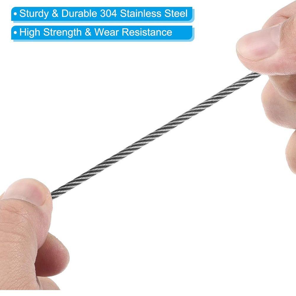 20смx2мм Страховочный трос Серебристый Защита от отсоединения Веревка Безопасная Двойная петля Ежедневно