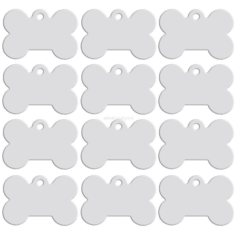 20 шт./лот, идентификационные бирки для собак, двухсторонние, в форме косточки, персонализированные бирки для щенков и собак, индивидуальные имена для кошек и домашних животных, номер телефона. Тег